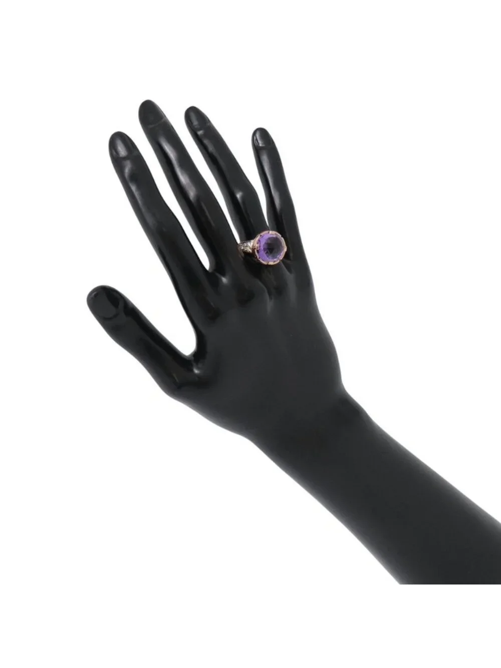 Bvlgari Ring Parentesi Cocktail Amethyst Diamond 18k Pink Gold